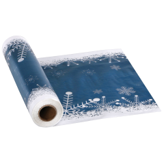 13.5 in X 200 ft Blue Snowflake Plastic Table Runner 1 Roll ct.