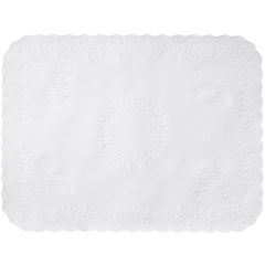 White Anniversary Embossed Scalloped Edge Traymat