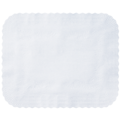 14 in x 19.25 in Scalloped Edge White Paper Traymats 1000 ct.