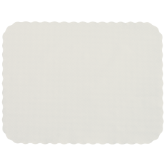 12.75 in x 16.5 in Knurl Embossed Scalloped White Paper Traymats 1000 ct.