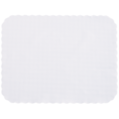 14 in x 19 in Knurl Embossed Scalloped White Paper Traymats 2000 ct.