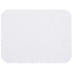 14 in x 19 in Knurl Embossed Scalloped White Paper Traymats 1000 ct.