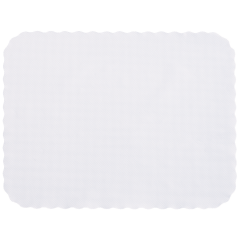 14 in x 19 in Knurl Embossed Scalloped Heavyweight White Paper Traymats 1000 ct.