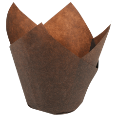 3.5 in Small Chocolate Brown Paper Tulip Cups 1000 ct.
