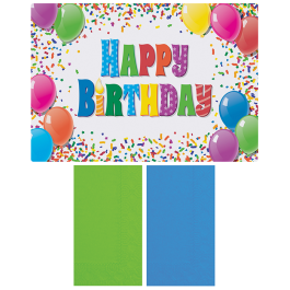 【値下げ歓迎】 Happiest Birthday フルセット Shop Happy Birthday Printed Placemat and Napkin Combo Packs