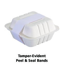 1.5 in x 24 in White Peel & Seal Tamper Evident Bands 2500 ct.