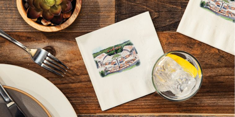 Custom printed cocktail napkin