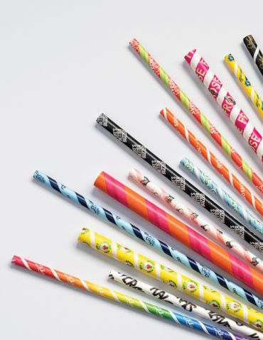 Custom printed paper straws