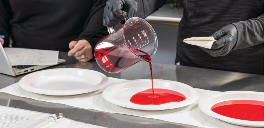 Testing products in a lab setting at Hoffmaster